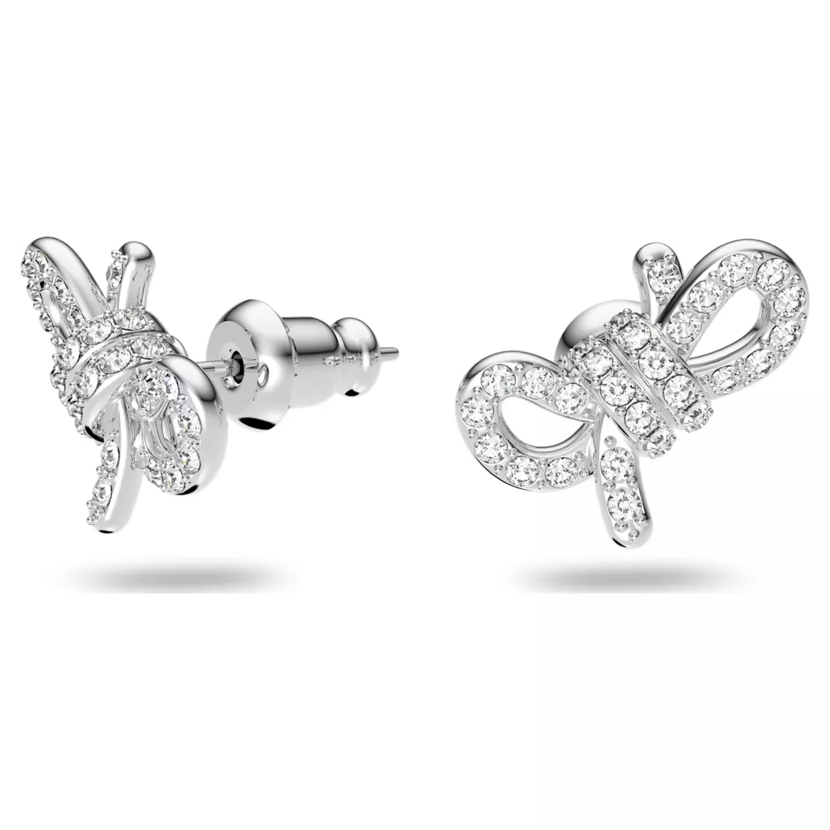 Swarovski Lifelong Bow stud earrings Bow White Rhodium plated