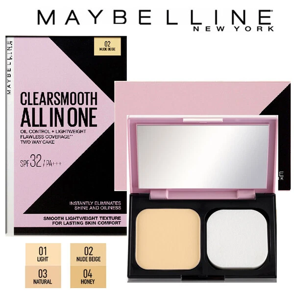 MAYBELLINE Clear and Smooth All in One Shine Free Cake Face Powder SPF32 PA
