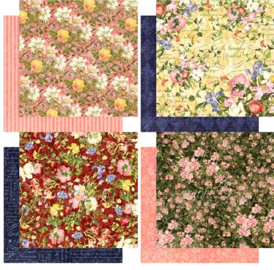 Graphic45 Floral Shoppe 1x Scrapbooking Paper II Blumen 12x12'' 30,5x30,5cm