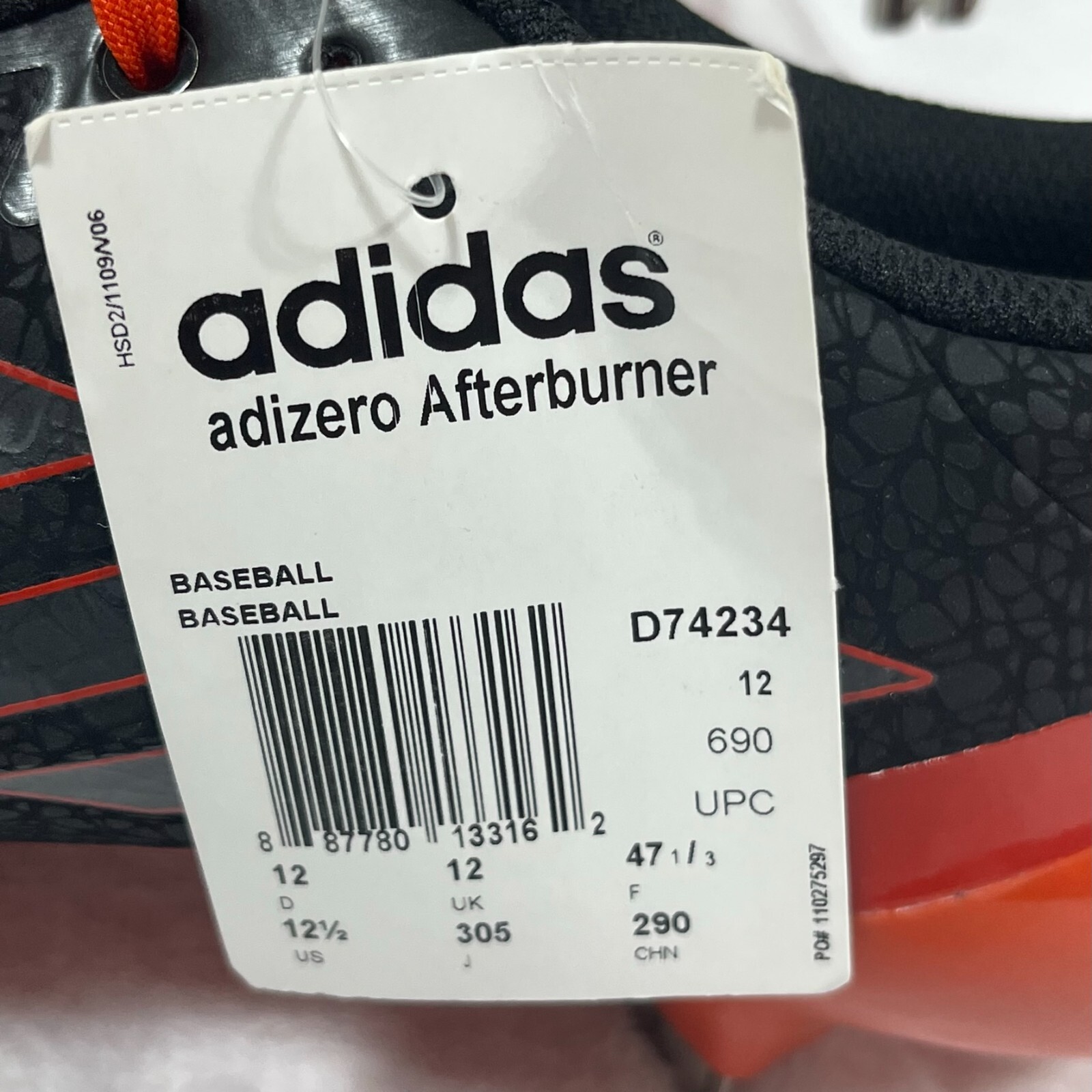 Adidas Sneakers Men's 12.5 Black Adizero Afterburner Low Baseball Cleats D74234 thumbnail 13