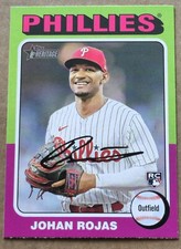 Johan Rojas 2024 Topps Heritage #171 Rookie Card Philadelphia Phillies. rookie card picture