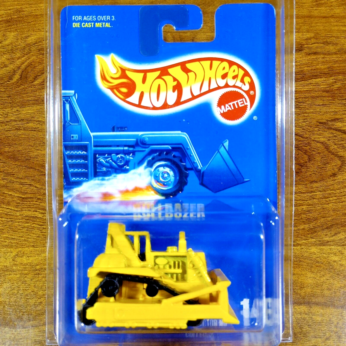 Hot Wheels Vintage Blue Card Bulldozer Yellow Collector #146