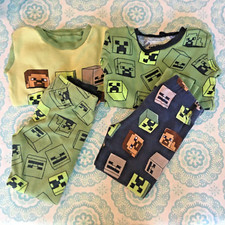 Boys Minecraft Pajamas 2 Sets Pants  Shirts Size 4 Long Sleeves Long Pants