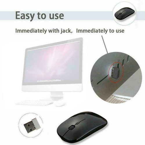 Ultra Slim 2.4GHz Optical Office Mouse Wireless With Receiver Goo Fo ❁UK - Zdjęcie 7 z 14