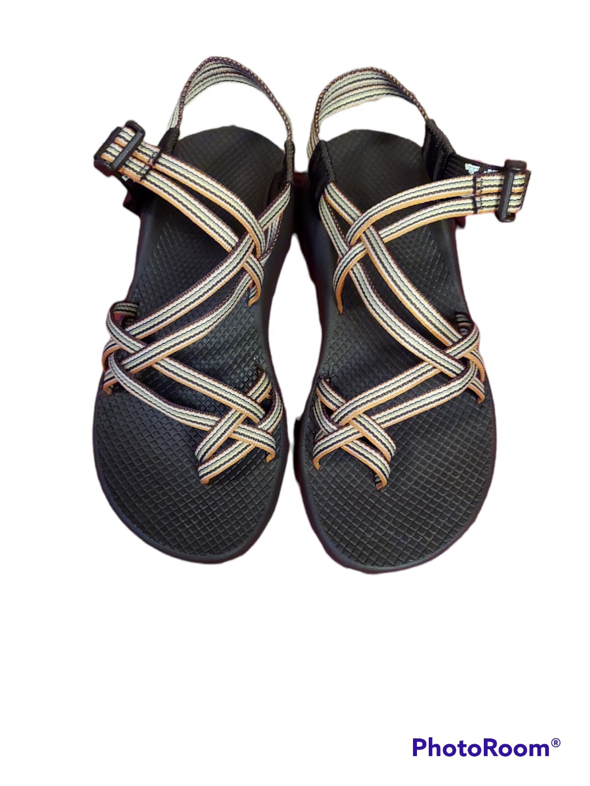 Chaco ZX/2 Womens Strappy Sandals Brown Stripe Vibram Unawrap Size
