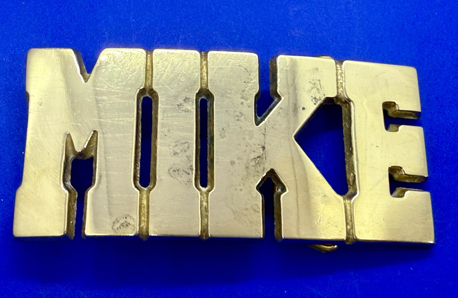 Custom Name MIKE Block Letter Solid Brass Vintage… - image 1