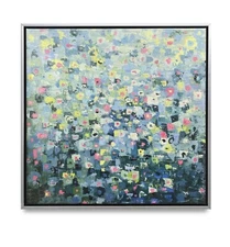 Hungryartist -Flowers Giclée abstract on Canvas 16x16 Framed