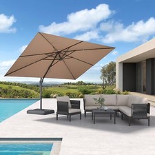 9' X 11.5' Rectangle Patio Umbrella Outdoor Large Aluminum Cantilever Umbrella