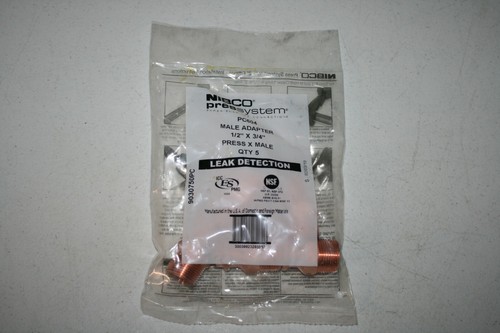 Lot of 5 NIBCO Pressystem PC607R Press 90 Elbow, 3/4" x 1/2" Copper