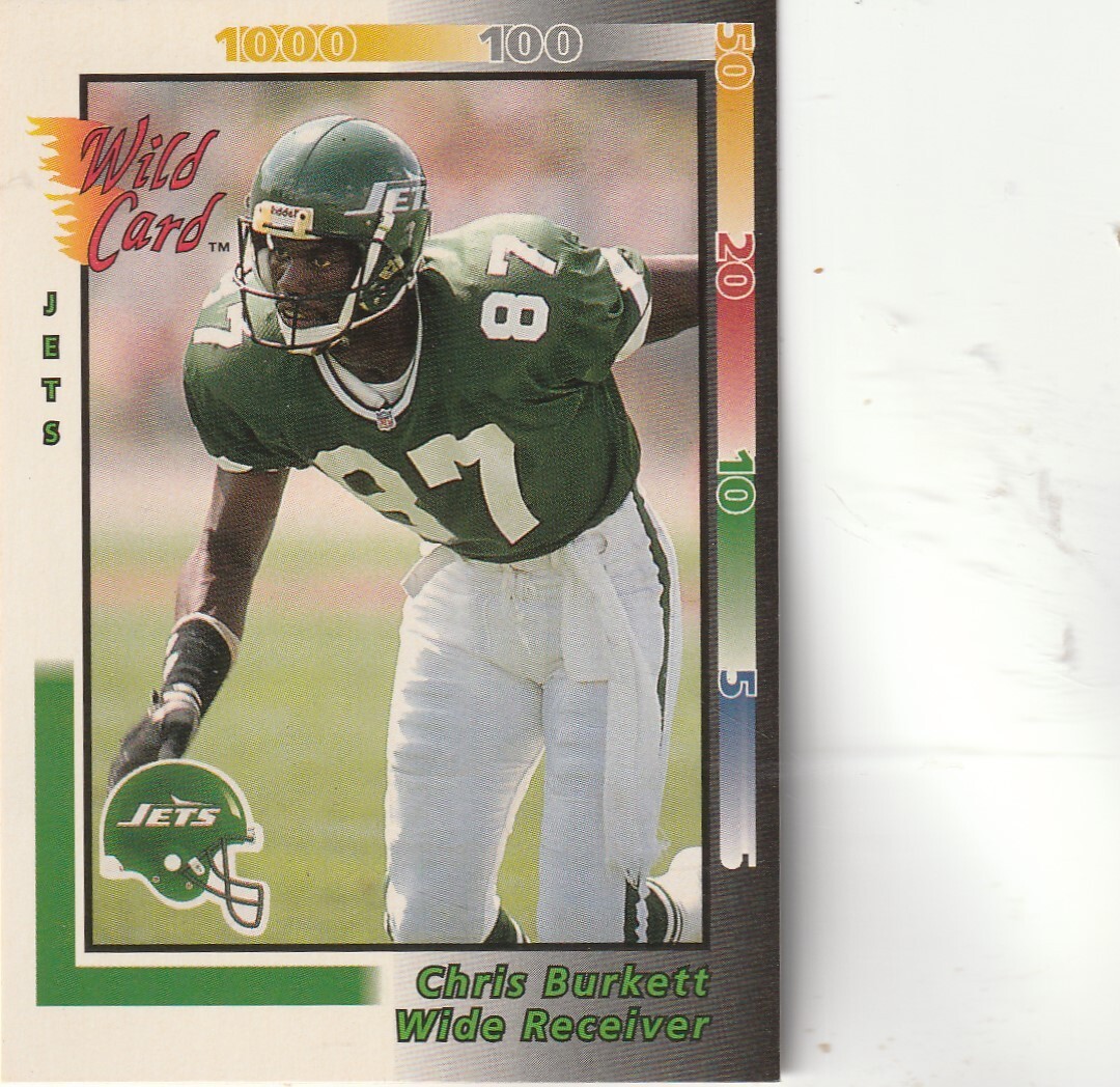 FREE SHIPPING-MINT-1992 Wild Card Chris Burkett #287 JETS