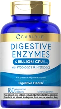 Digestive Enzymes with Probiotics & Prebotics | 180 Veg Capsules | by Carlyle