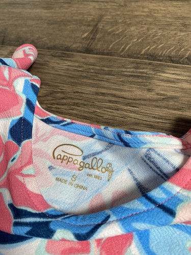 NWT Pappagallo Girls' Pink, Blue &White Floral Flutter Sleeve Dress - S (6/6X) - Picture 4 of 11
