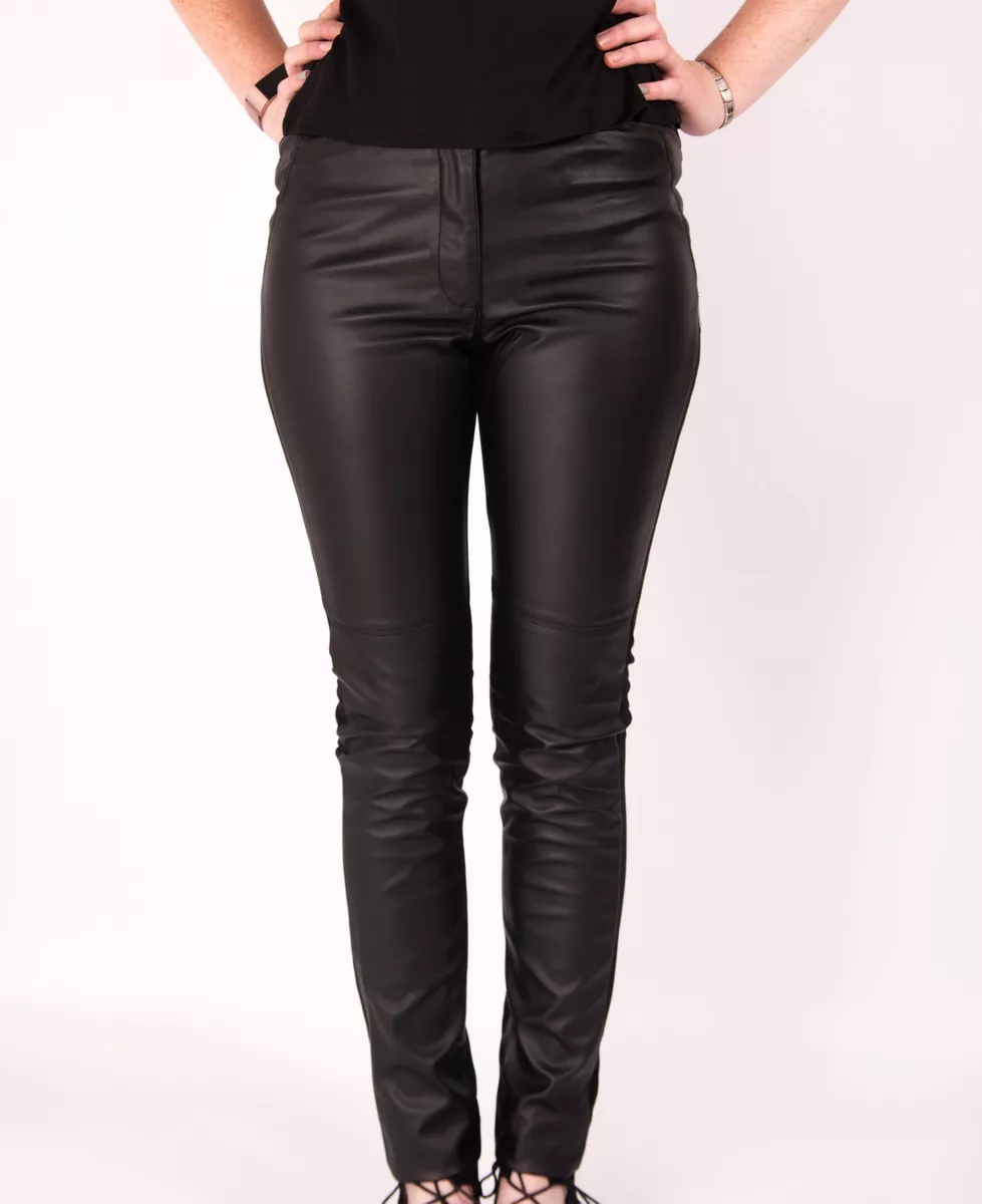 LEATHER LOOK LEGGINGS TROUSERS H AND M STRETCH PANTS NEW WOMENS