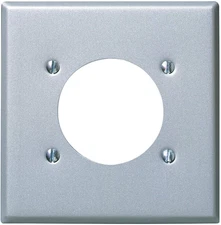 2-Gang Power Receptacle Wallplate, Flush Mount, Standard Size, Device Mount, Ste
