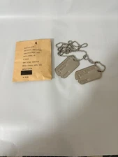 Vintage U.S. Army Authentic Dog Tags with Original Issue Envelope Military