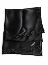 Italo Ferretti Battaglia 100 Silk Pocket Square Black Geometric Swarovski