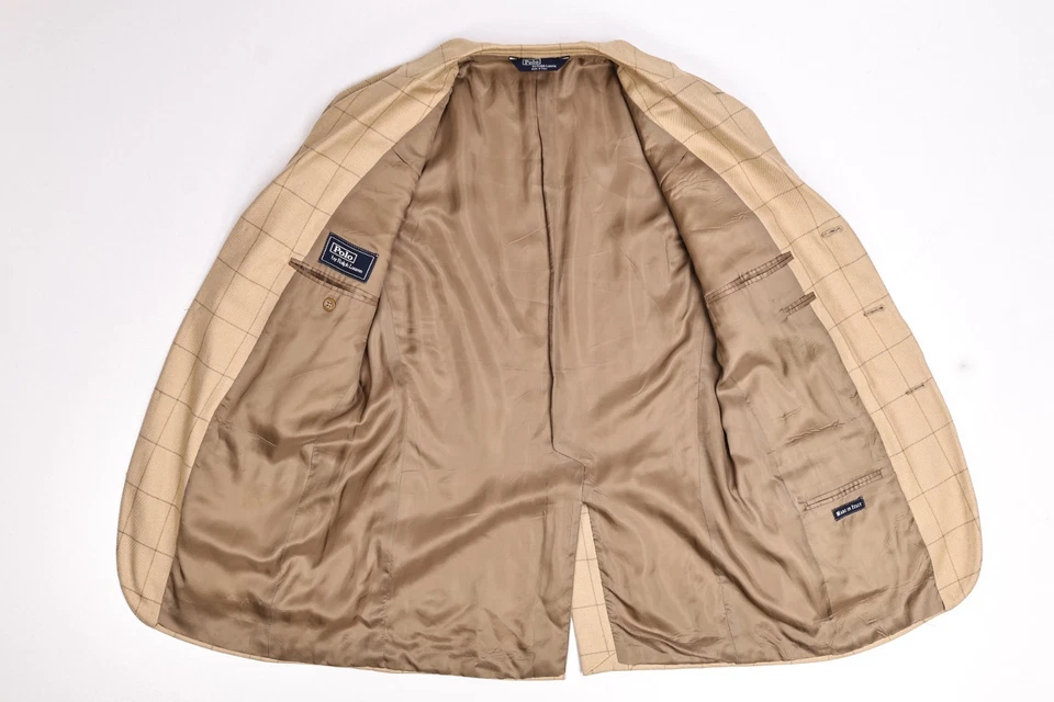 Chaqueta Blazer Vintage Polo Ralph Lauren Ventana Cachemira/Seda Beige 40 R Foto 4 de 4