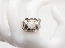 Designer 400 2ct Natural MOONSTONE Sterling Silver 15mm Band Ring 9g