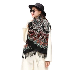 DANA XU 100% Merino Wool Extra Large Pashmina Blanket Travel Scarf Cashmere W...