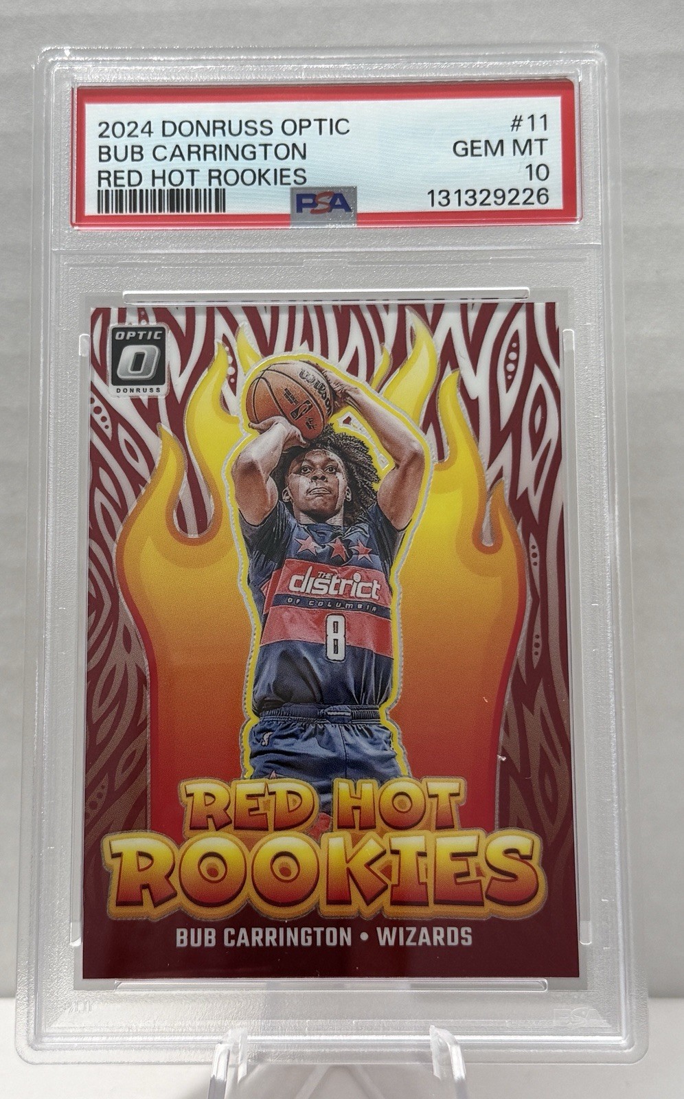 🔥 BUB CARRINGTON WIZARDS 2024-25 Panini Donruss Optic - Red Hot Rookies 🔥