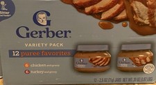 Gerber 2nd Foods Stage 2 Baby Food Variety Pack Chicken/Turkey Gravy 12x2.5oz