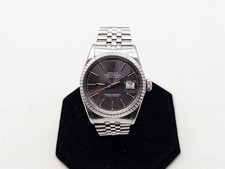 $14,000 RARE GREY TUXEDO SS 36mm REF 16030 QS DATEJUST Mens ROLEX Watch SERVICED