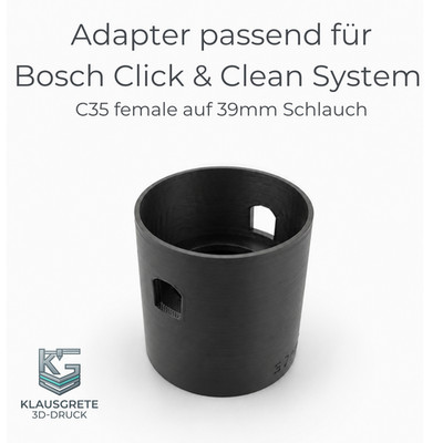 Adapter Staubsauger für Bosch GAS Click & Clean  C35 female auf 39mm Schlauch