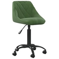 BüRostuhl Samt DunkelgrüN HöHenverstellbar Drehbar Mit Armlehnen Ergonomisch