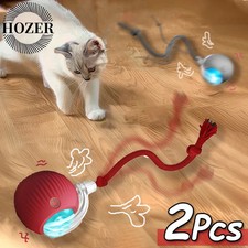 2Pcs Interactive Cat Ball Toys Automatic Rolling Smart Electric Pet Toy with