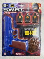 Kids Target Shooting Set Soft Bullet Dart Blaster Gun Kit with Targets & Badge