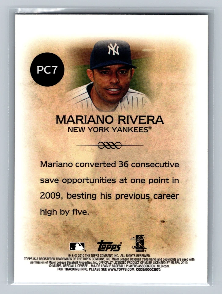 Mariano Rivera 2010 Topps Yankees - Image 2 of 2