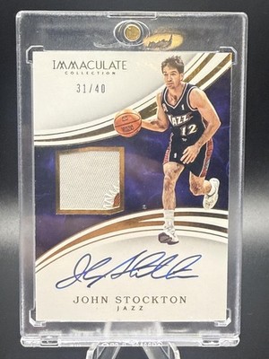John Stockton 2015-16 Panini Immaculate Collection Patch Autographs /40