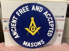 Vintage Porcelain 18" Sign: Ancient Free And Accepted Masons - Rare Collectable
