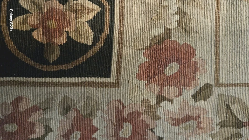 Gorgeous Dhurrie Runner 101 x 35 in. Fine Thick Woven Cotton, INDIA FLORAL TAUPE - Image 4 of 4