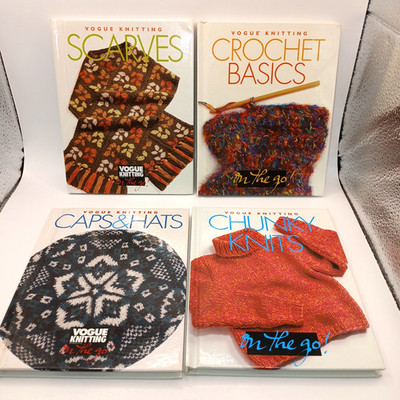 4 Book Set Vogue Knitting Chunky Knits Caps & Hats Scarves & Crochet Basics