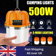 500W Super Bright LED Lantern USB Rechargeable Camping Tent Lamp Night Light
