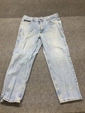 Carhartt Denim Jeans Men s Size 36/28 Blue Straight Leg Distressed Work Pants