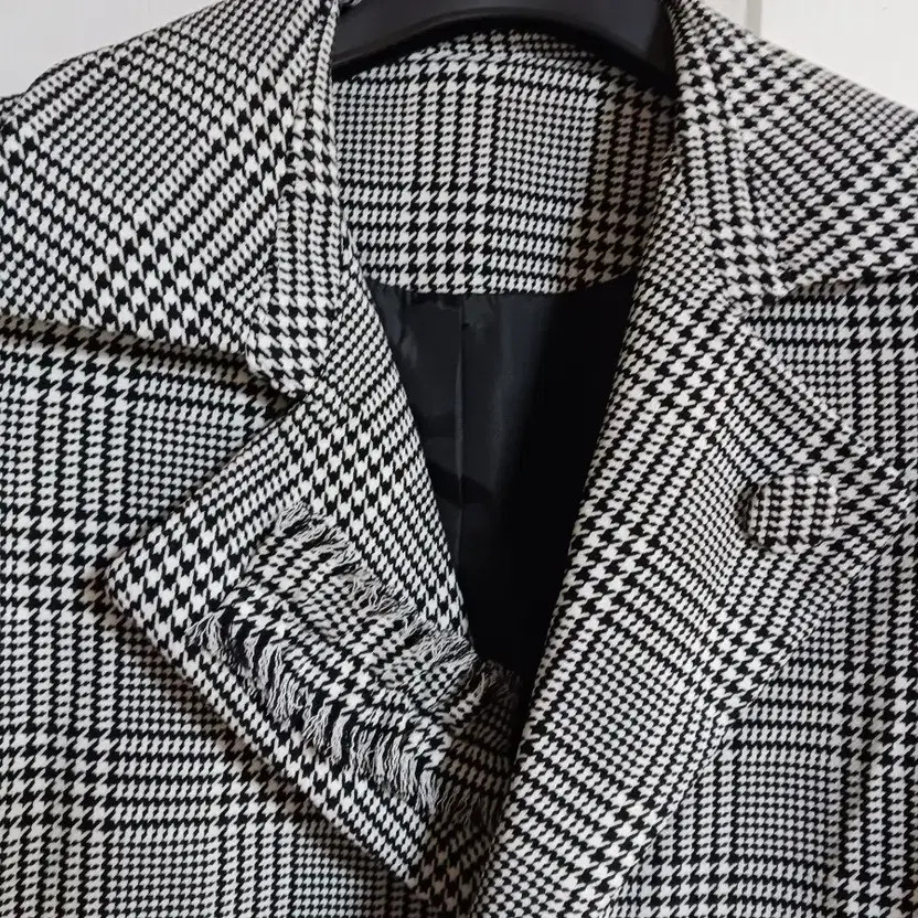 Checked Pattern Jacket with Ruffle Detail - Size … - image 3