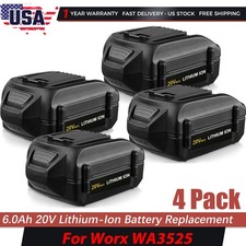4-PACK For WORX 20V 6.0Ah Battery Extend Lithium-Ion WA3525 WA3575 WA3520 New