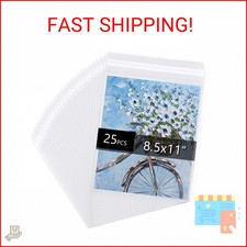 25 Pack Acid Free Crystal Sealed Clear Bags for 8.5x11 Art Prints, Photos