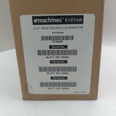 eMachines E15T4W PC/Desktop Monitor w/ Power Cord & Stand 500PW 15.4'' 7010644R