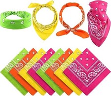 12 Pack Unisex Paisley Bandanas Bulk Cowboy Bandanas Head Wrap Scarf Wristband f