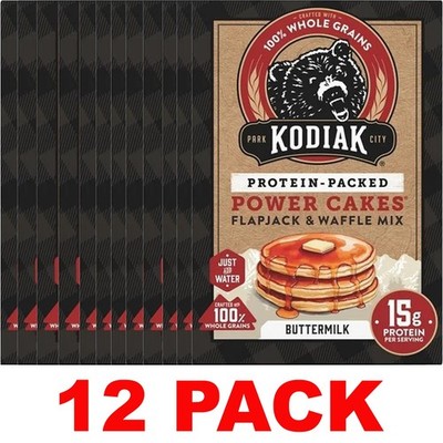 KODIAK Protein Power Cakes BUTTERMILK Flapjack & Waffle Mix 20 oz Box   12 PACK