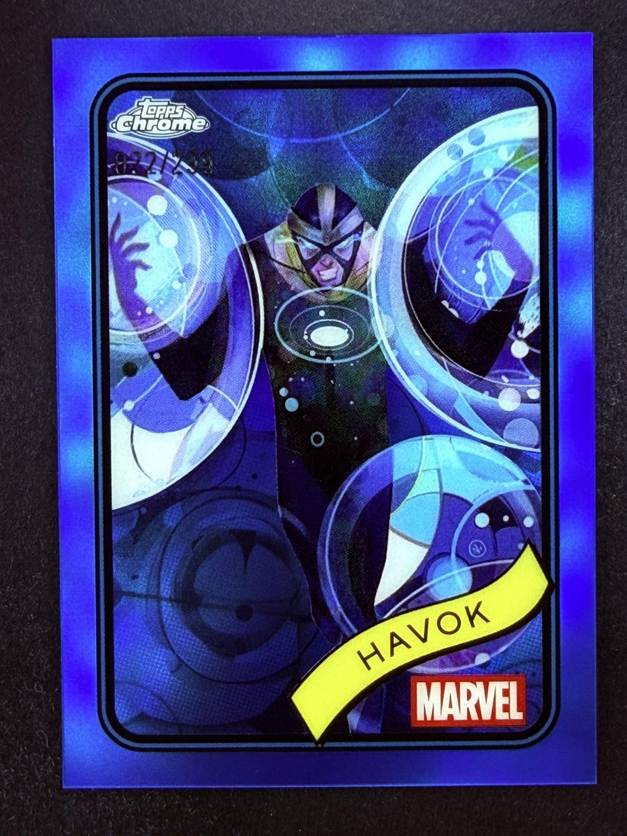 2025 Topps Chrome Marvel #19 Havok Blue Refractor /299 SP X-Men X