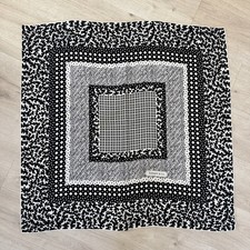 VTG 1986 Tiffany Co. T Pattern Black White Silk Scarf Geometric Rare