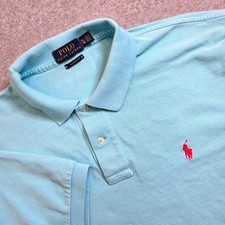 Polo Ralph Lauren Men's Classic Fit Light Blue Polo Shirt XL Red Pony Logo