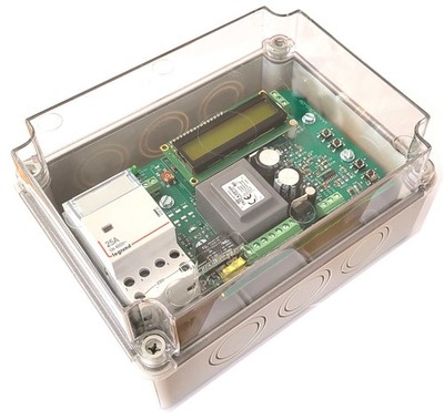 EVSE Wallbox Steuerung mit LCD Timer PV Strommessung IP65 Gehäuse und 25A Schütz