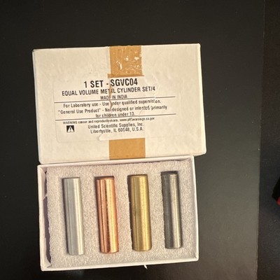 United Scientific Supplies SGVC04 Equal Volume Metal Cylinder Set, 4-Piece