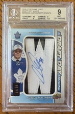 2016-17 SPGU Draft Day Marks Auston Matthews Patch Auto 3/10!! BGS 9 MINT!!🔥 