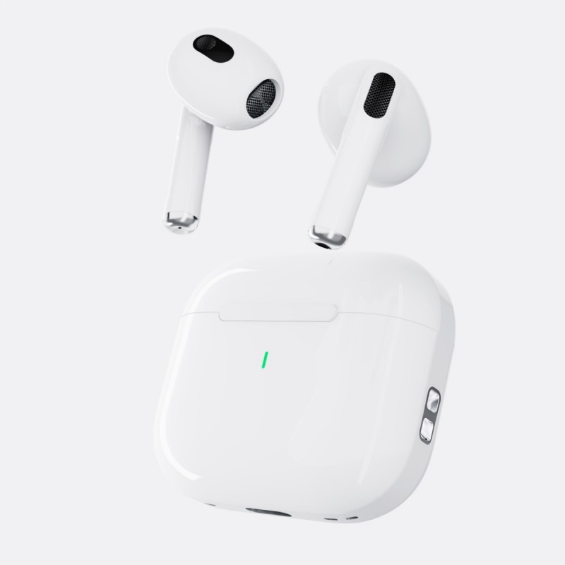 Écouteurs Bluetooth D-power K61 blanc boîtier de charge compact tactile - 2
